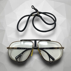 Vintage 1980s Jean Claude Killy Aviator Sport Glasses 470 76 Black & Gold France